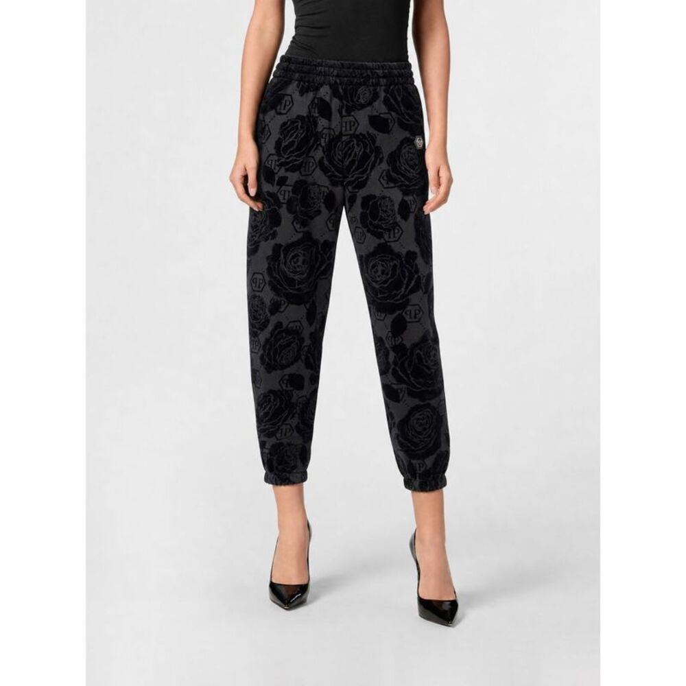 Philipp Plein Women Philipp Plein Floral Print Jersey Joggers With Hexagon Logo